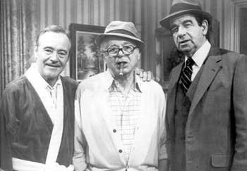 Con Jack Lemmon y Walter Matthau en el rodaje de su última película, Aquí un amigo